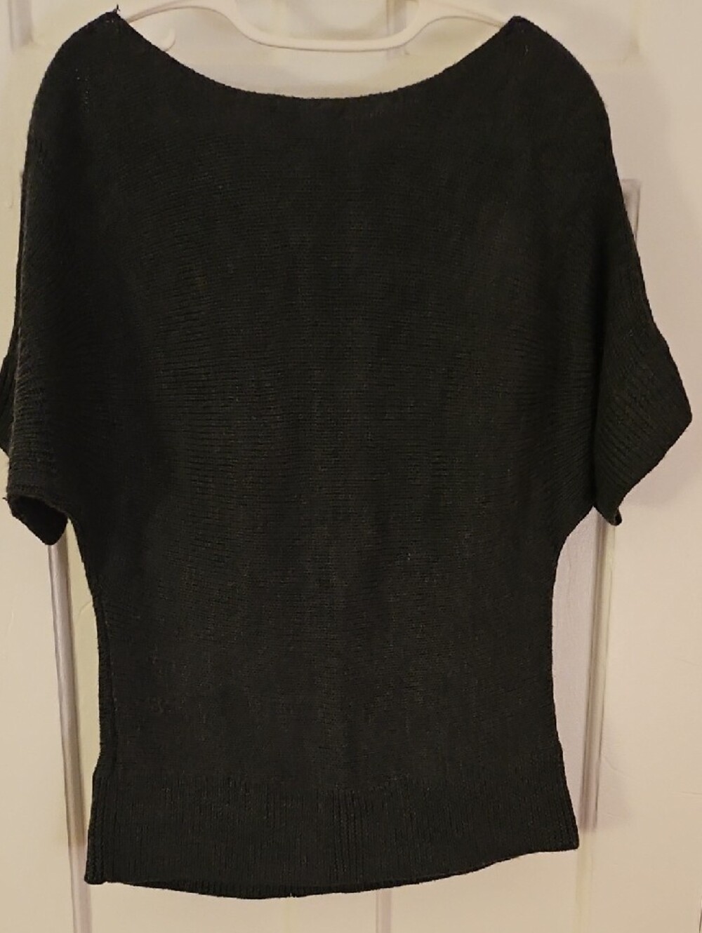 The Limited Dark Charcoal Gray Short-Sleeve Scoop Neck Wool Blend Knit Sweater - Picture 8 of 12